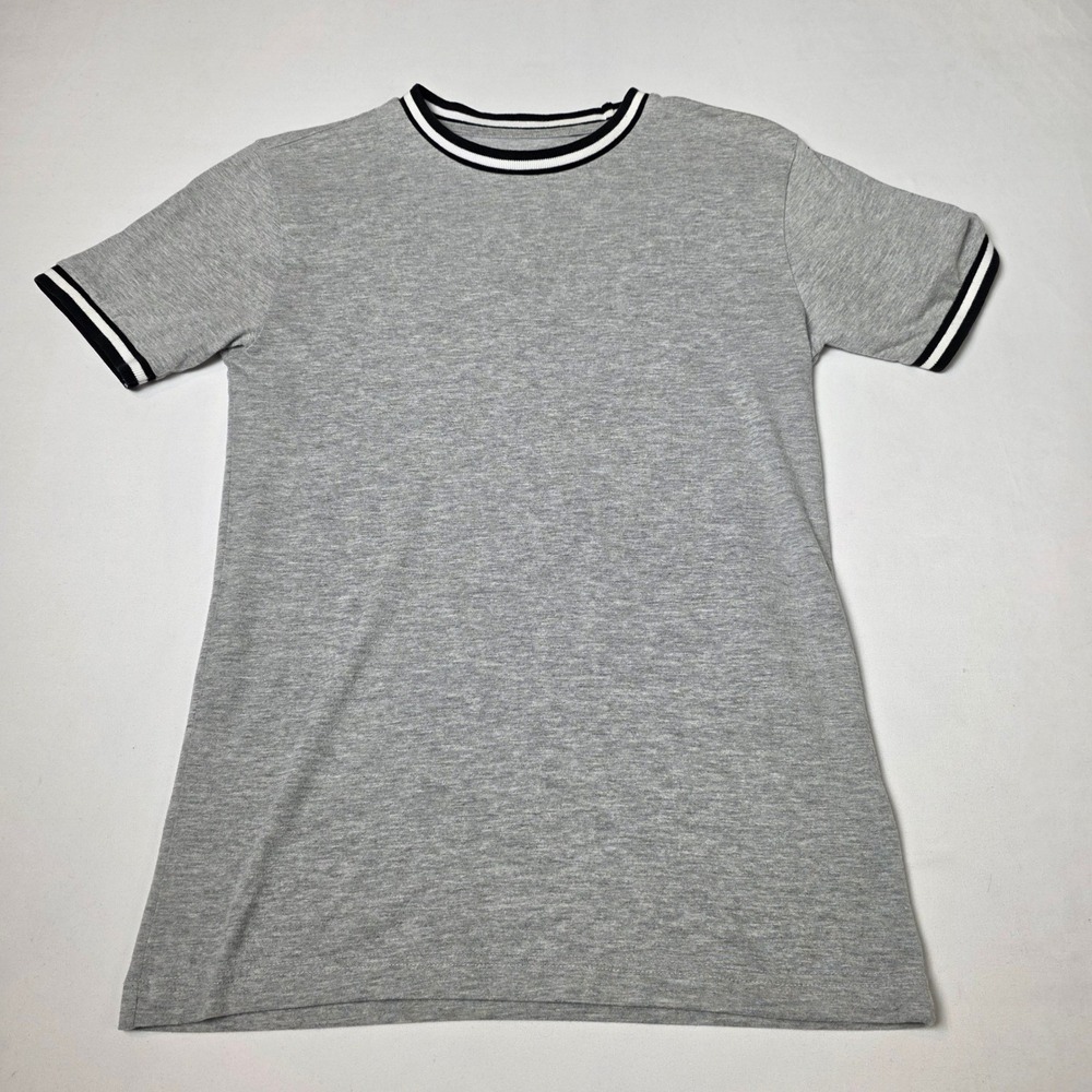 No Boundaries Ringer T-Shirt Boys XS Gray Striped Trim Short Sleeve NB10103